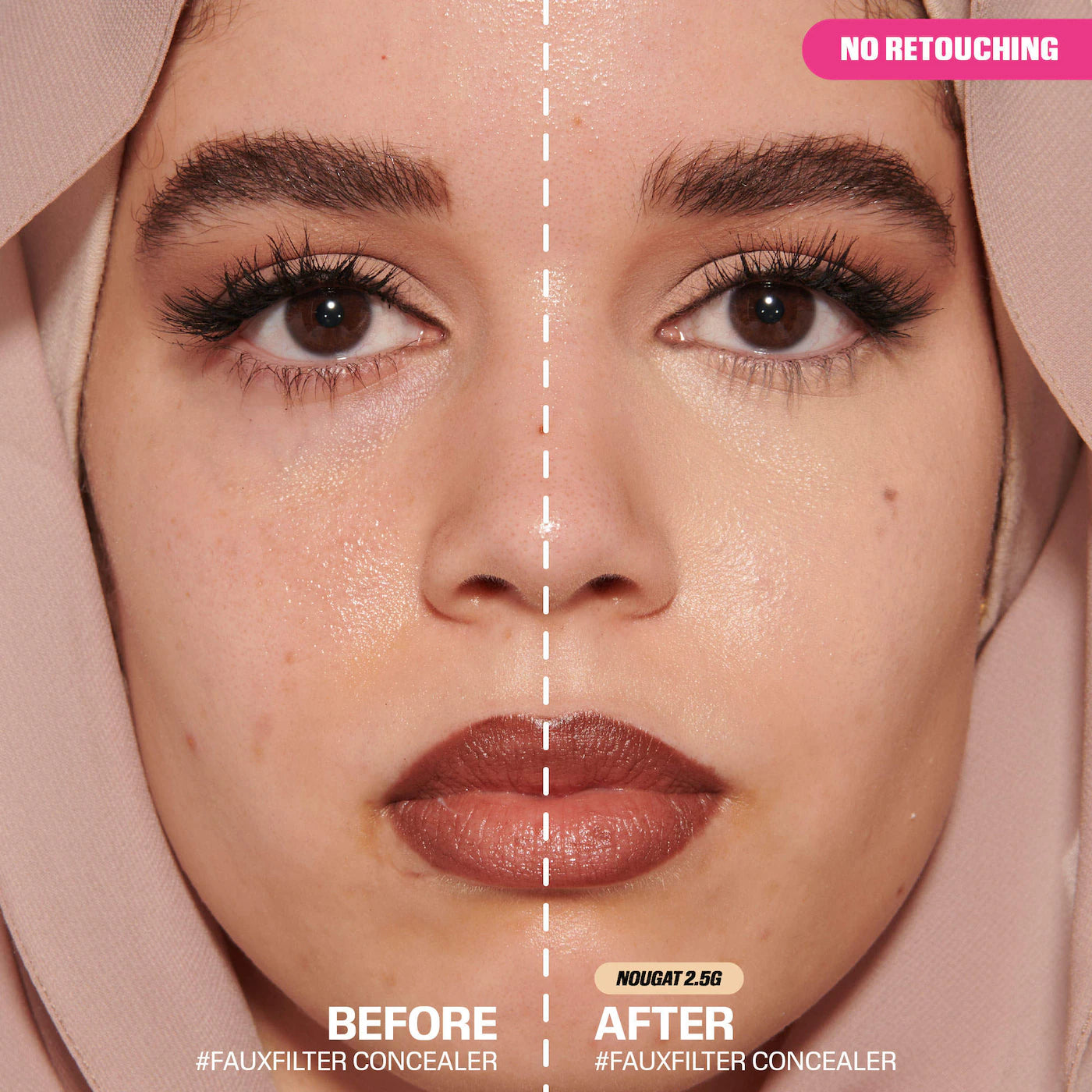 HUDA BEAUTY FauxFilter Matte Buildable Coverage Waterproof Nougat 2.5 Golden - light skin tones with golden undertones