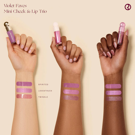 Rare Beauty by Selena Gomez Violet Faves Mini Cheek and Lip Trio Makeup Gift Set