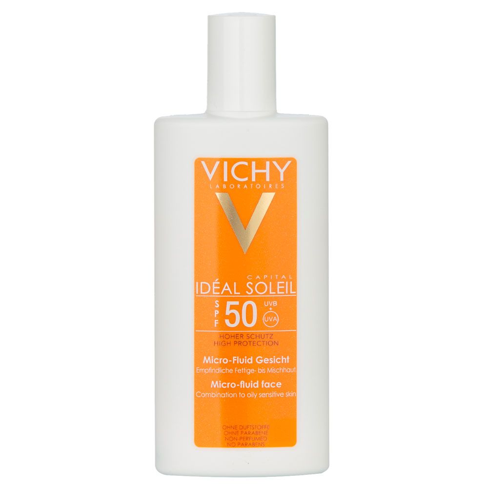 واقي شمس مخصص للبشرة المختلطة إلى الدهنية Vichy Idéal Soleil SPF 50 Micro Fluid Facial