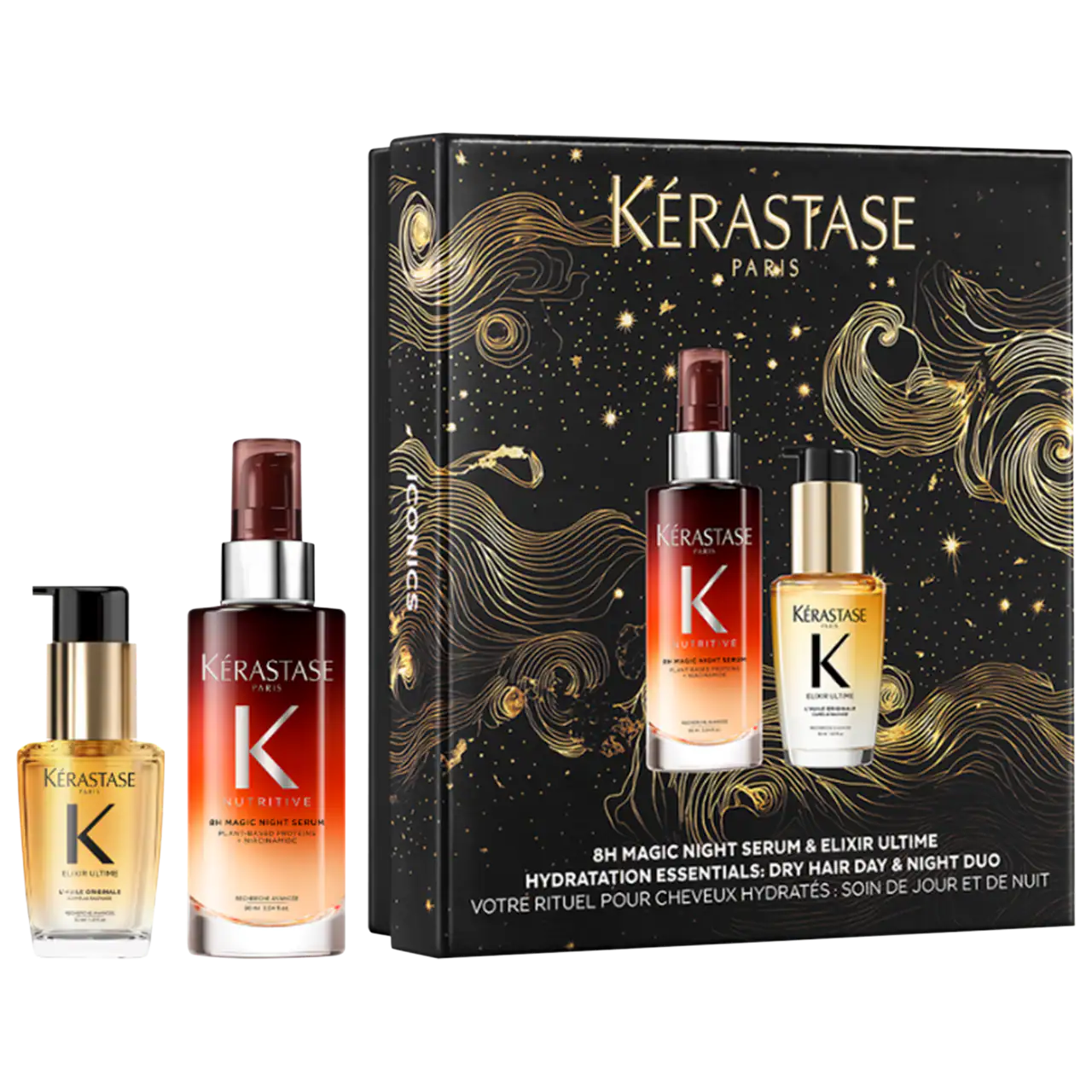 Kérastase - Iconic Hair Heroes Gift Set: 8H Magic Night Serum & Mini Elixir Ultime Hair Oil