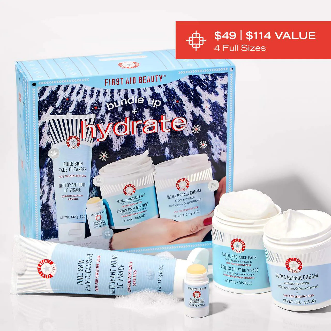 First Aid Beauty Bundle Up + Hydrate - Full Face Routine Holiday Gift Set