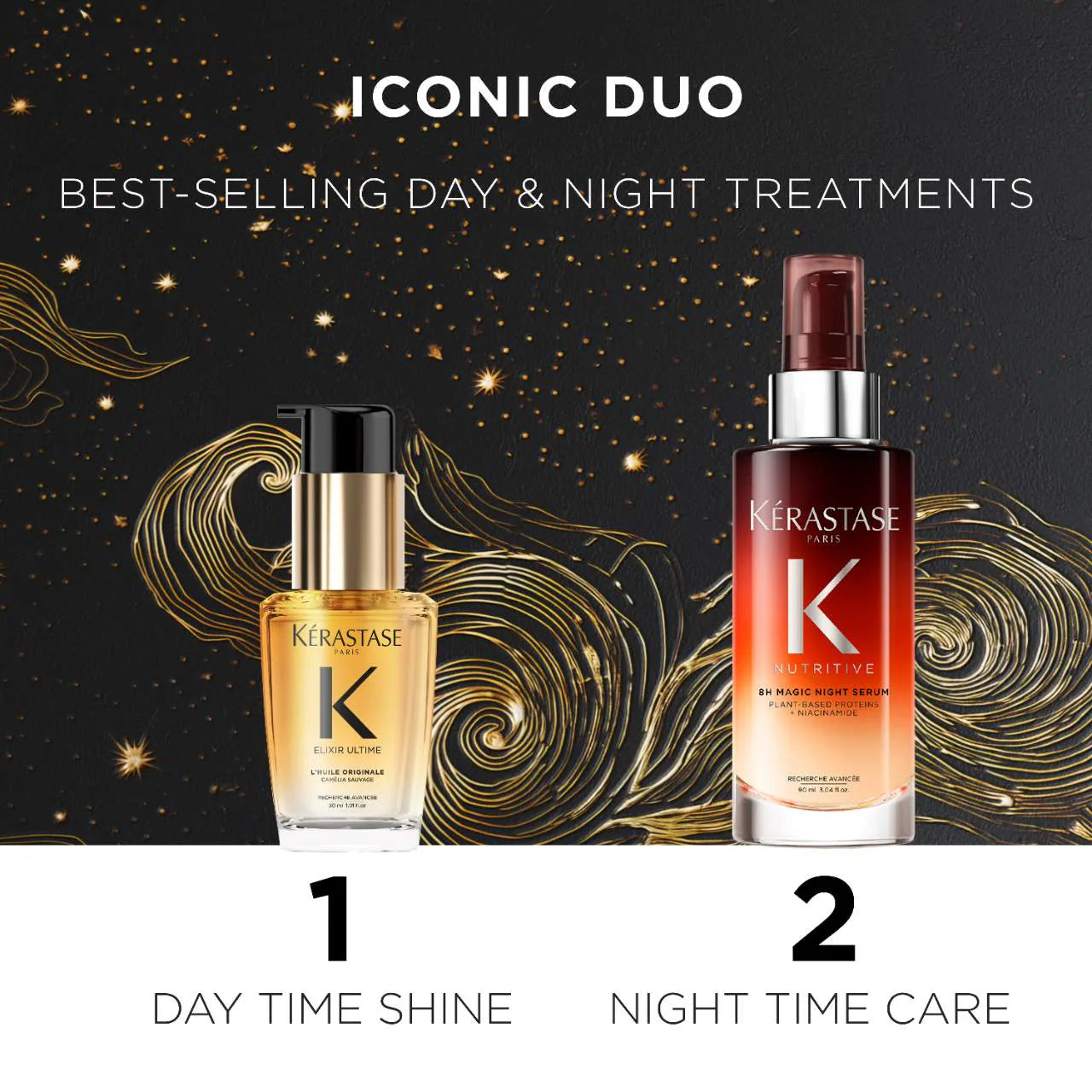 Kérastase - Iconic Hair Heroes Gift Set: 8H Magic Night Serum & Mini Elixir Ultime Hair Oil