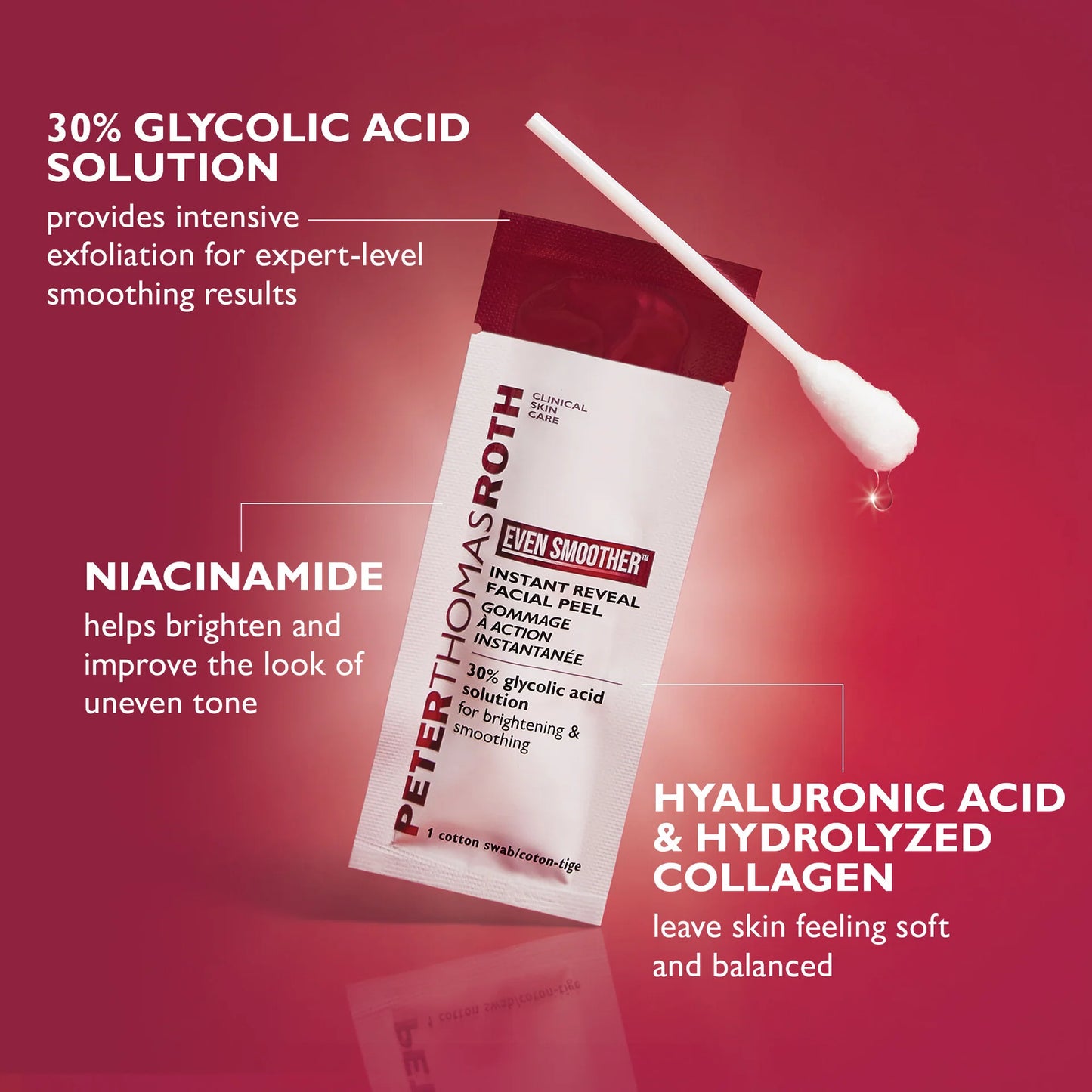 Peter Thomas Roth  Even Smoother™ Instant Reveal Facial Peel 8 cotton swabs / pack مقشر الوجه الفوري