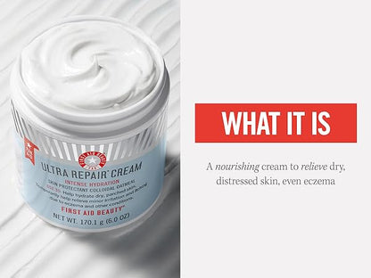 First Aid Beauty Ultra Repair Cream Intense Hydration – Face and Body Moisturizer for Skin Repair