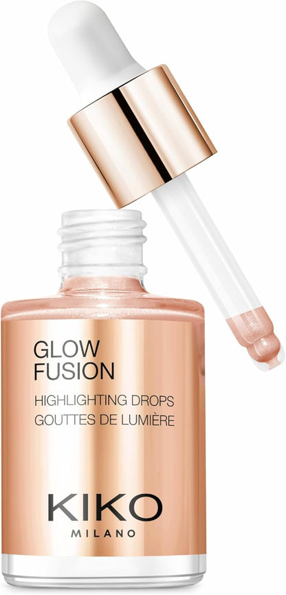 KIKO Milano Glow Fusion Highlighting Drops 02, Liquid Face Highlighter With A Metallic Finish