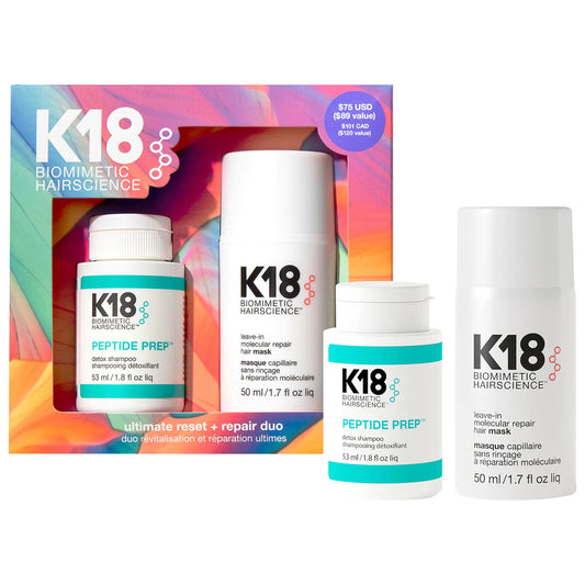 K18 Biomimetic Hairscience Ultimate Reset + Repair Hair Mask and Shampoo Set