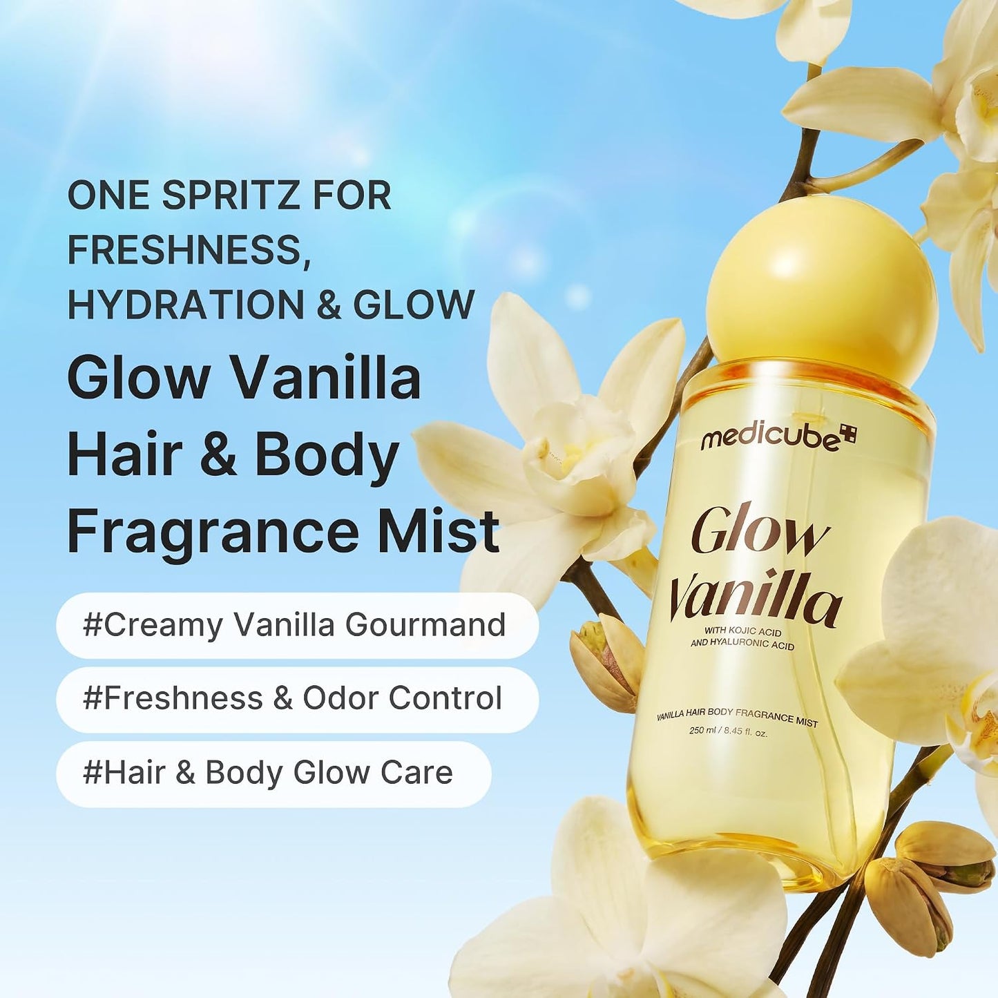 medicube Glow Vanilla Hair & Body Fragrance Mist, 100 mL