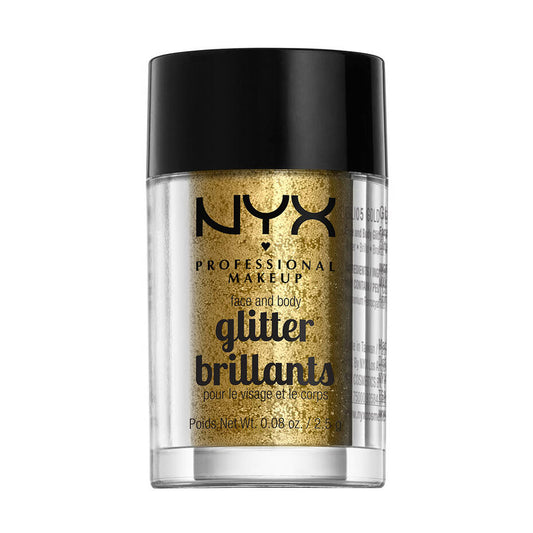 NYX PROFESSIONAL MAKEUP Face & Body Glitter, Gold