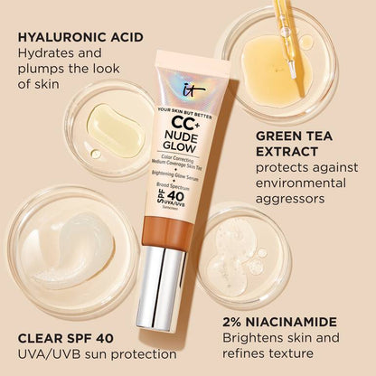 CC+ Nude Glow Lightweight Foundation + Glow Serum with SPF 40 - It Cosmetics