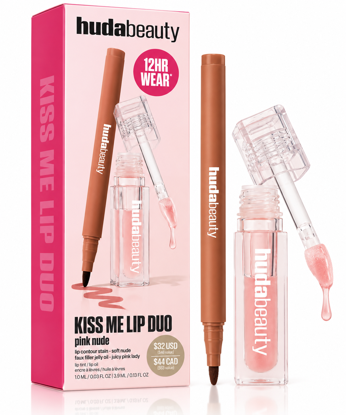 Huda Beauty Kiss Me Lip Duo – Pink Nude