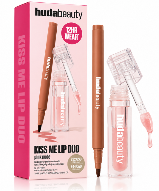 Huda Beauty Kiss Me Lip Duo – Pink Nude