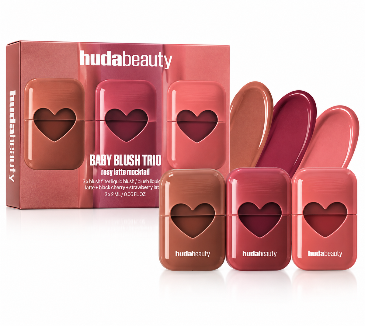 Huda Beauty Baby Blush Trio – Rosy Latte Mocktail