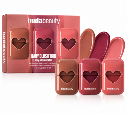 Huda Beauty Baby Blush Trio – Rosy Latte Mocktail