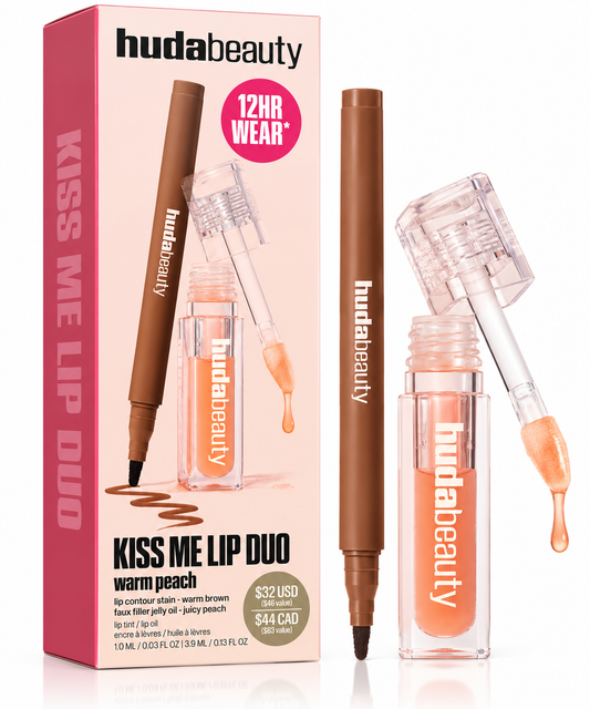 Huda Beauty Kiss Me Lip Duo – Warm Peach