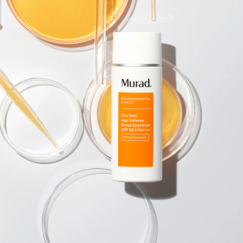 Murad City Skin Age Defense Broad Spectrum SPF 50 | PA++++ واقي شمس معدني 100% بعامل حماية SPF 50 لحماية البشرة من الشمس والضوء الأزرق والتلوث