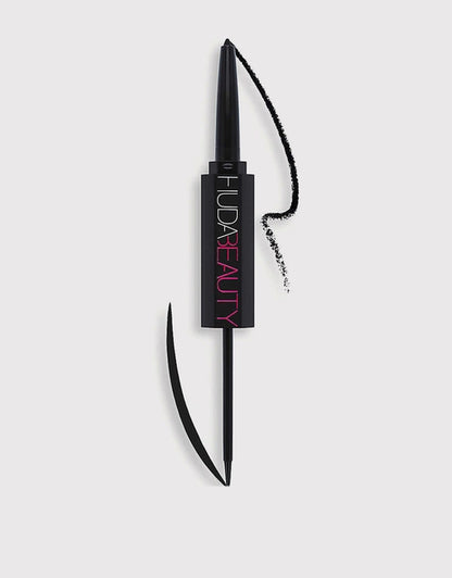 Huda Beauty Life Liner Double Ended Eyeliner Liquid & Pencil Black - Full Size