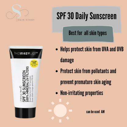 The Inkey List SPF 30 Daily Sunscreen - 50ml