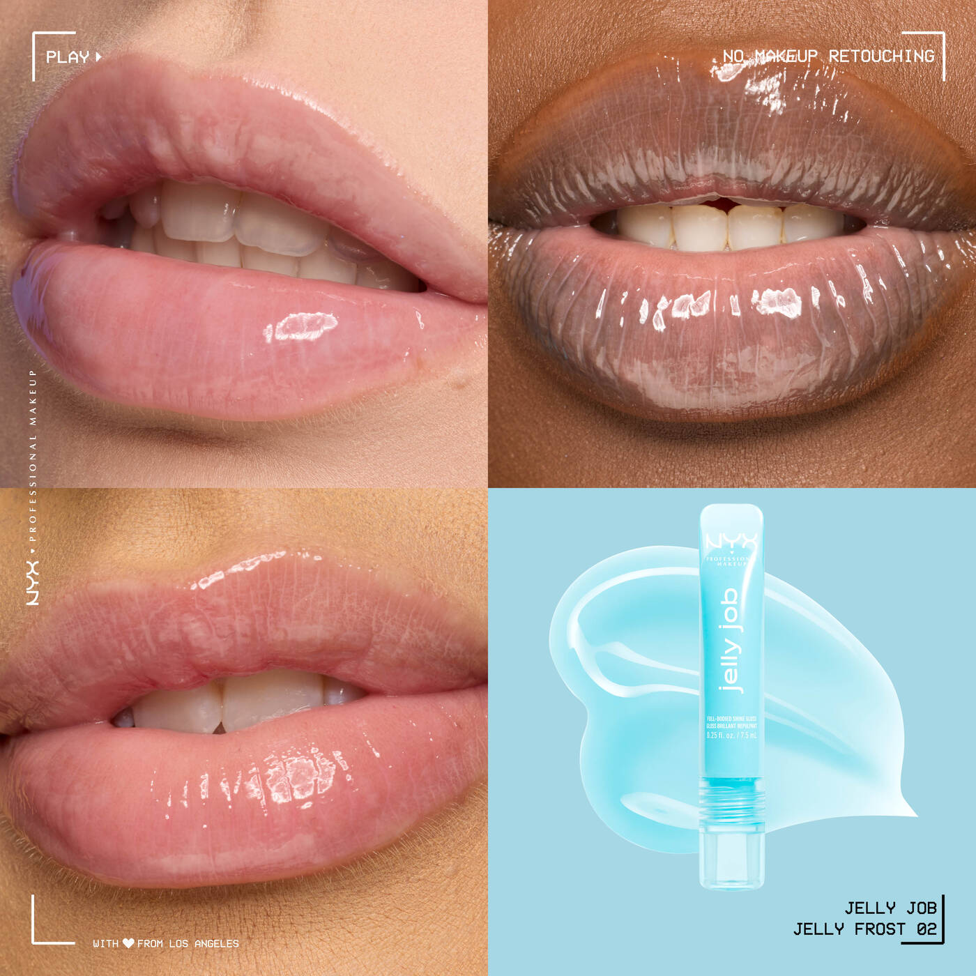 NYX Professional Makeup Jelly Job, Full-Bodied Shine Gloss, Lip-Smoothing Shine