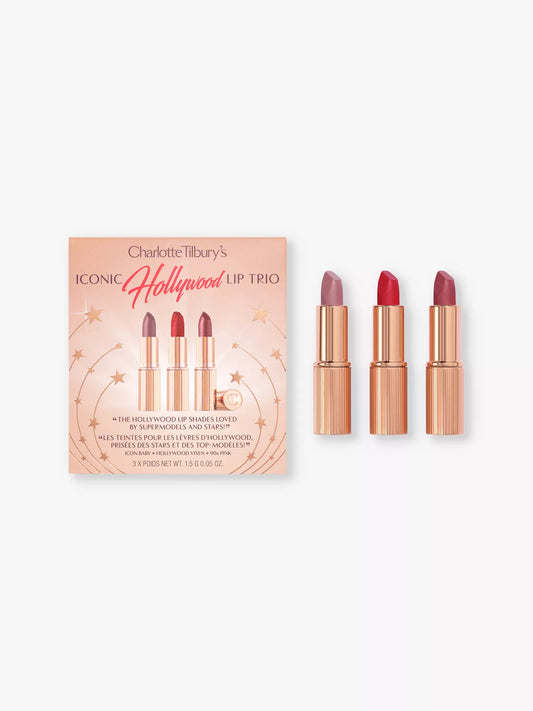 CHARLOTTE TILBURY Iconic Hollywood Lip Trio gift set 3g