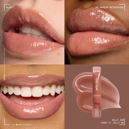 NYX Professional Makeup Jelly Job, Full-Bodied Shine Gloss, Lip-Smoothing Shine