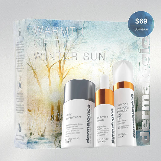 Dermalogica warmth of the winter sun set مجموعة الشتاء لتفتيح البشرة
