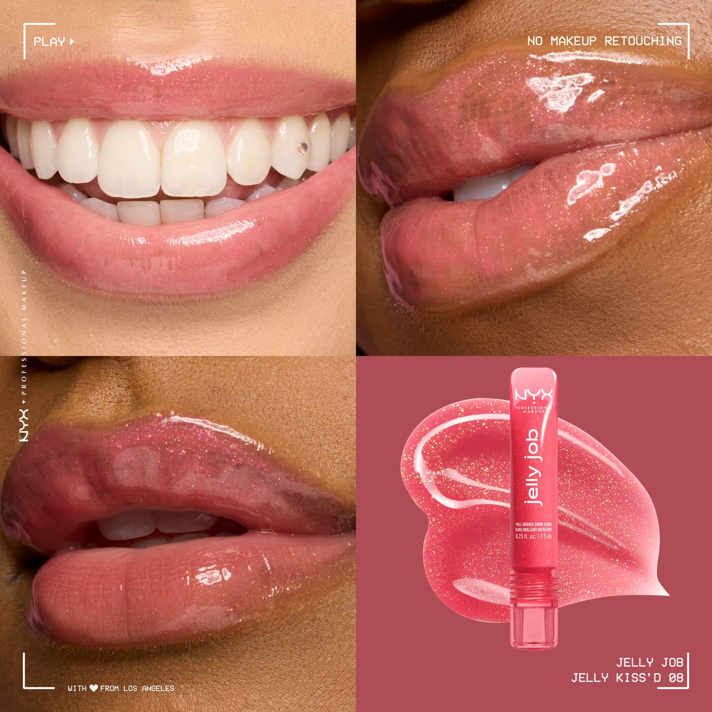 NYX Professional Makeup Jelly Job, Full-Bodied Shine Gloss, Lip-Smoothing Shine