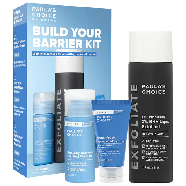 Paula's Choice Build Your Barrier Kit with 2% BHA, Foaming Cleanser, & Barrier Repair Moisturizer