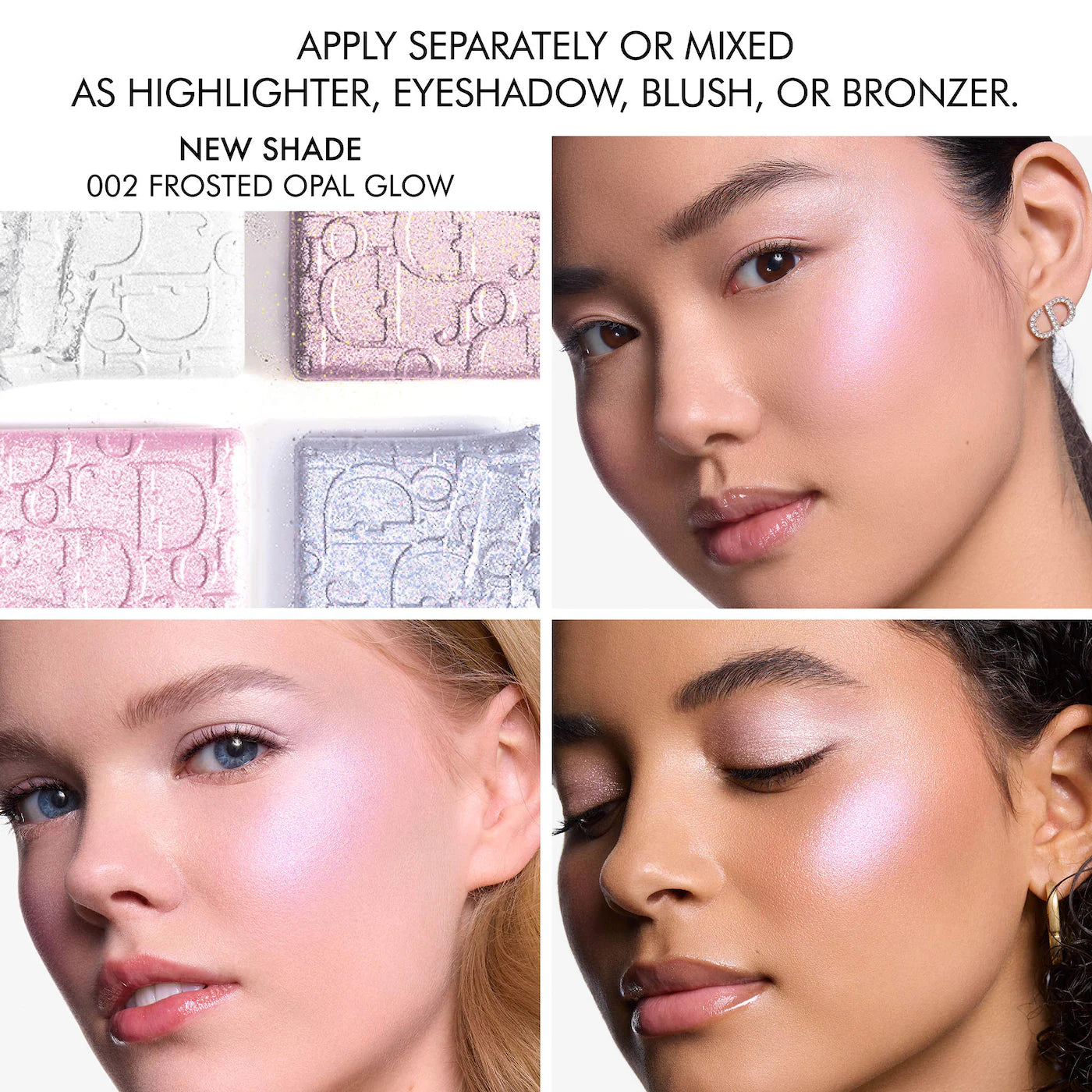 DIOR  Backstage Glow Maximizer Face Palette 002 Frosted Opal Glow
