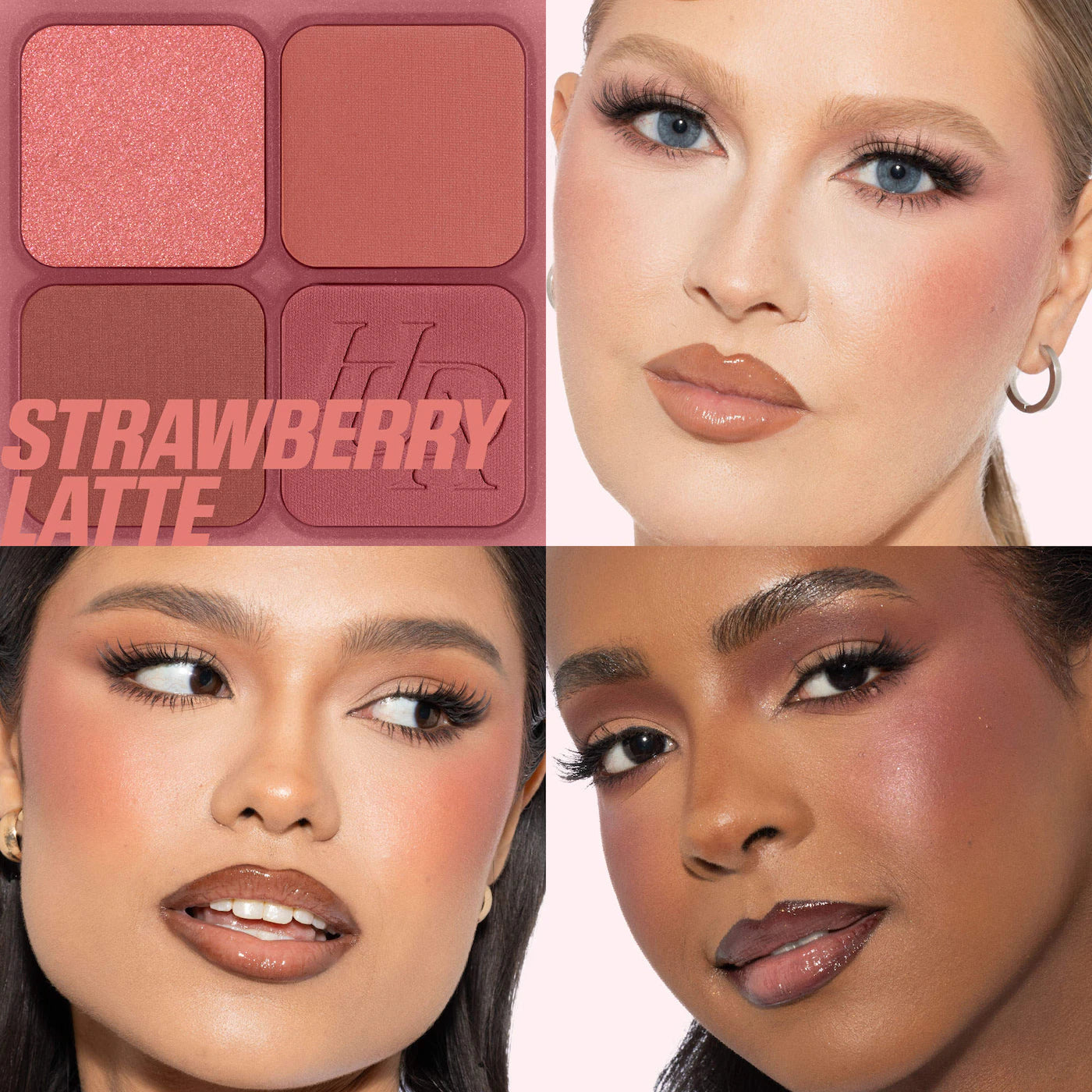 HUDA BEAUTY  Blush Filter Blurring Blushlighters Palette Strawberry Latte