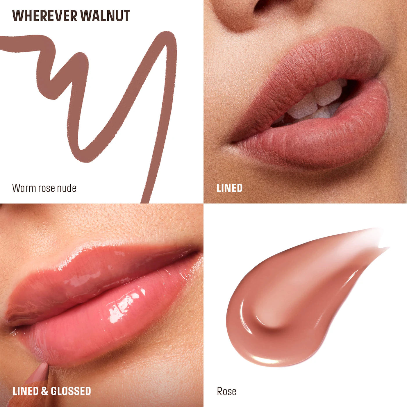 MAKE UP FOR EVER Mini Artist Color Pencil Lip Liner & Full Size Super Boost Lip Gloss Kit Wherever Walnut - warm rose nude
