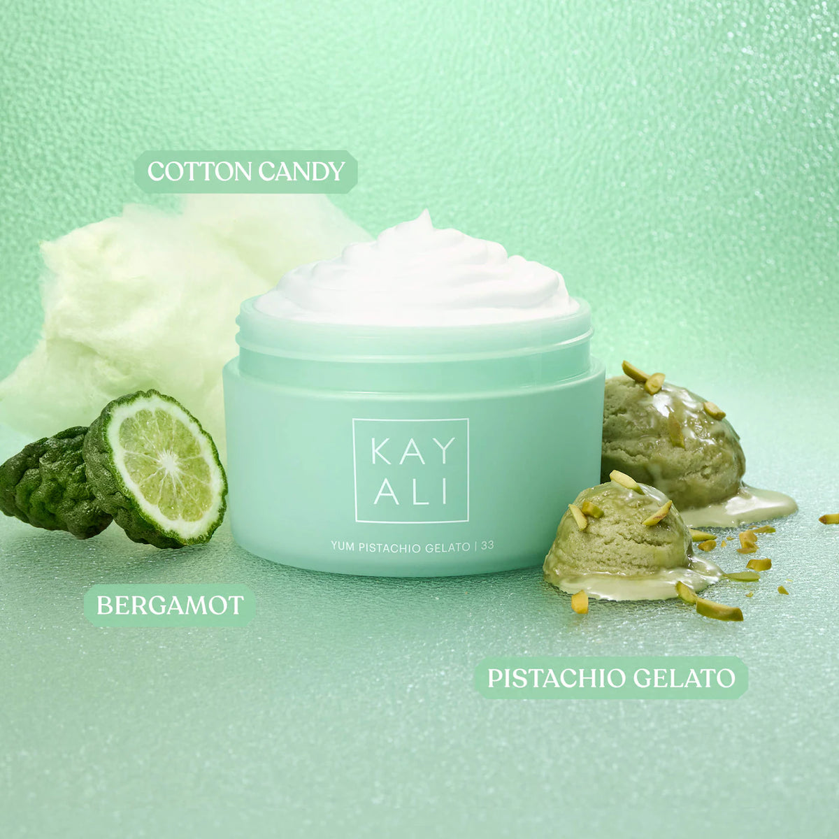KAYALI  Yum Pistachio Gelato | 33 Silk Soufflé Body Cream with Hyaluronic Acid + KAYALI Dream Elixir