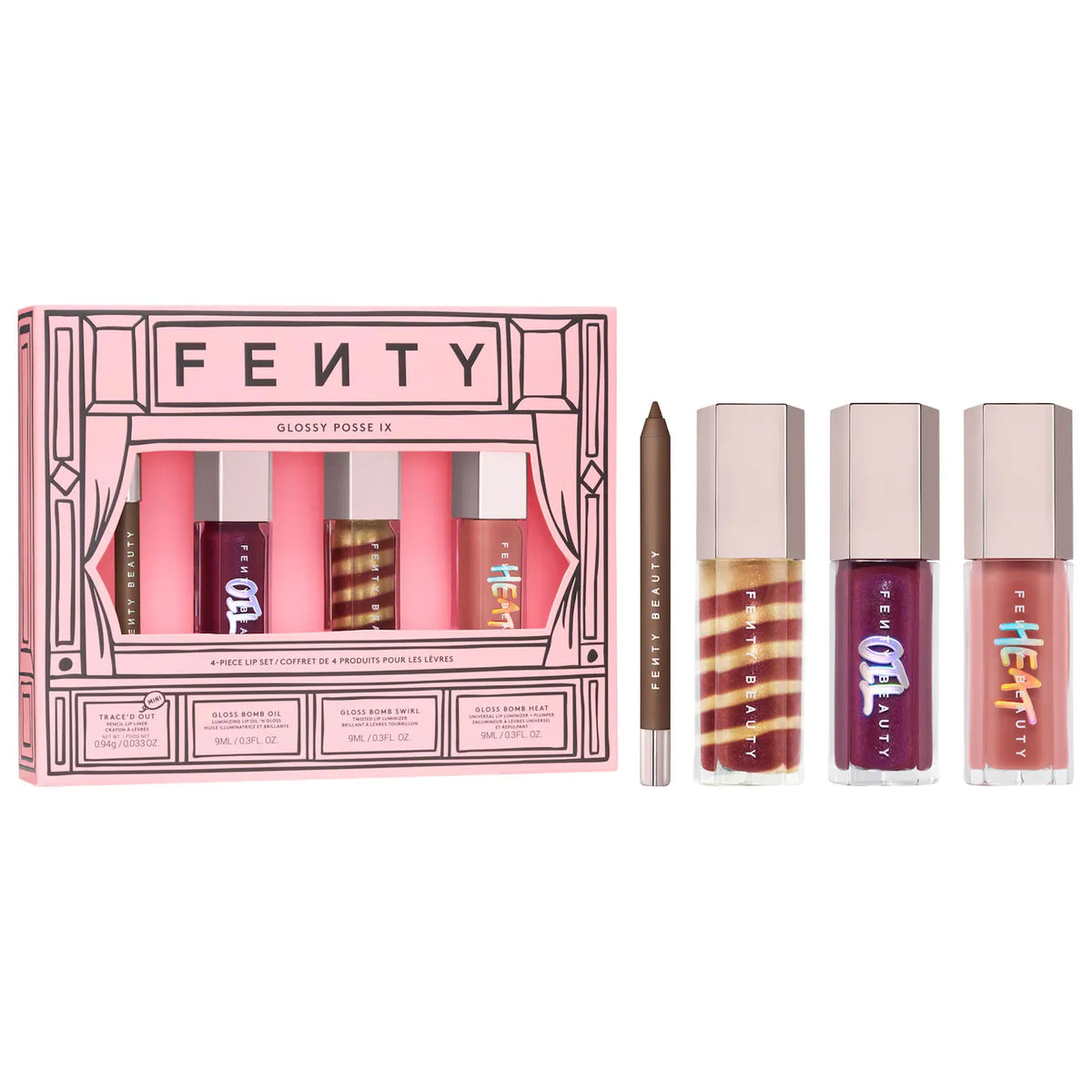 Fenty Beauty by Rihanna  Glossy Posse IX 4-Piece Lip Makeup Gift Set
