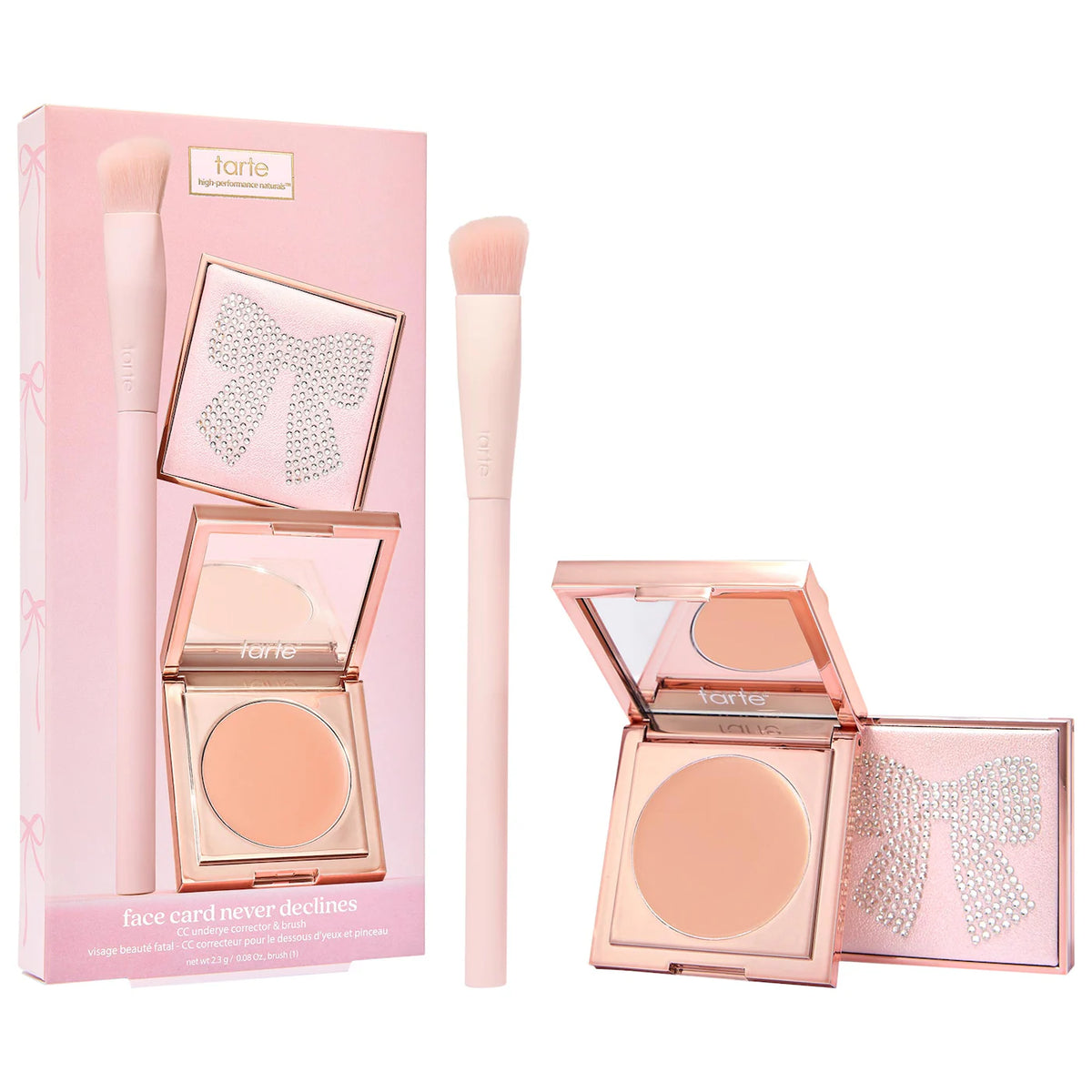tarte face card never declines cc full coverage undereye corrector & brush set
