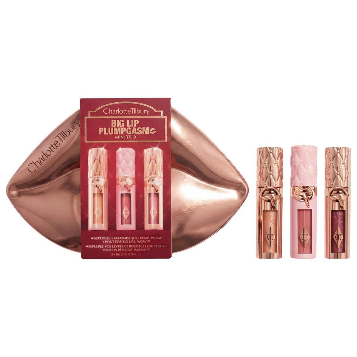 Charlotte Tilbury  Mini Big Lip Plumpgasm Plumping Lip Gloss Trio Makeup Gift Set