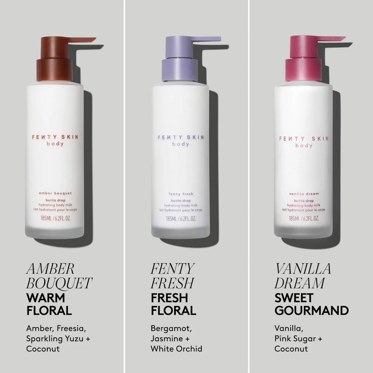Fenty Beauty Mini Milks Hydrating Body Milk Travel Pouch Trio