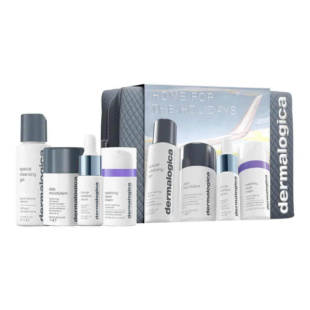 Dermalogica Home For The Holidays Set  روتينًا أساسيًا لترطيب وتهدئة البشرة وتقليل الاحمرار