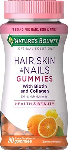 Hair, Skin, & Nails with Biotin and Collagen, Tropical Citrus Flavored, 80 Gummies