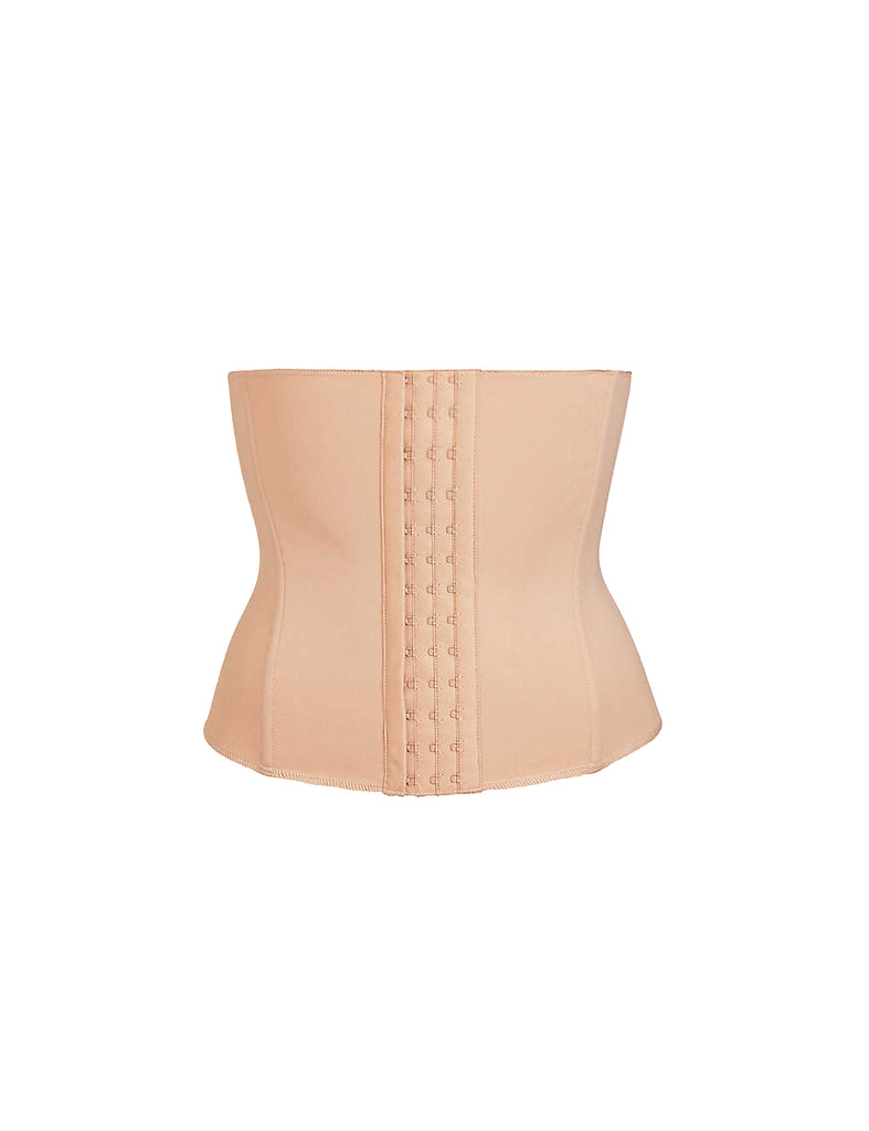 Boned stretch-woven waist trainer - CLAY