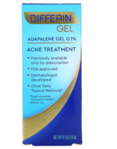 Differin, Adapalene Gel 0.1 % Acne Treatment, Fragrance Free, 0.5 oz (15 g)