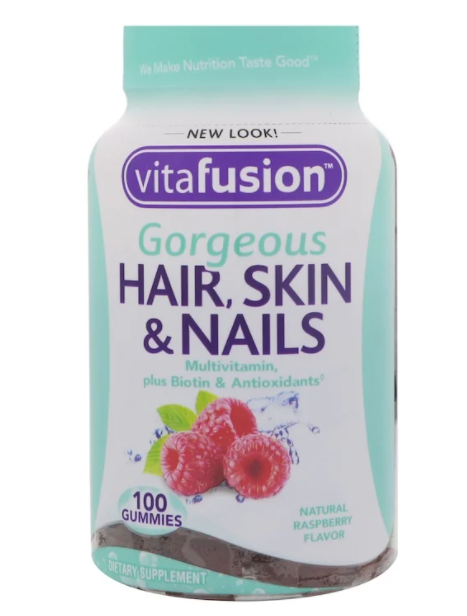 Gorgeous Hair, Skin & Nails Multivitamin, Natural Raspberry Flavor, 100 Gummies
