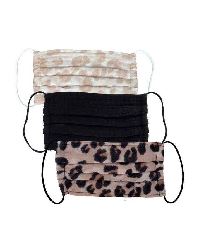 Cotton Face Covering, Leopard, 3 Pack