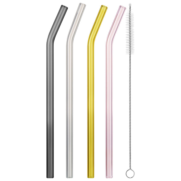 Hydrate! Reusable Glass Straw Set